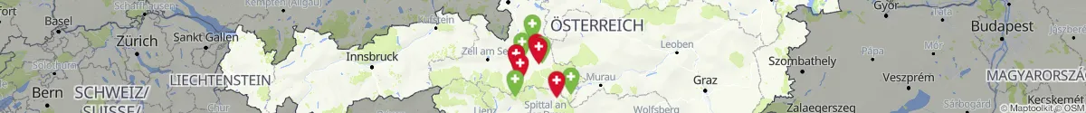 Kartenansicht für Apotheken-Notdienste in der Nähe von Tamsweg (Salzburg)